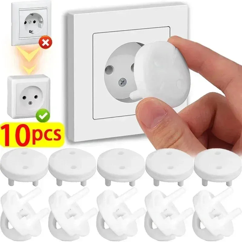 10 Pcs Baby Anti-shock Socket Cover Children's Safety European Regulations Socket Cover Power Supply Safety Cover Power Socket